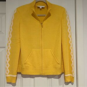 St. John Yellow and White Sweater